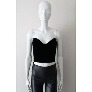 Gianfranco Ferre Vintage Velvet Bustier Top Black Size IT 38/ XS
